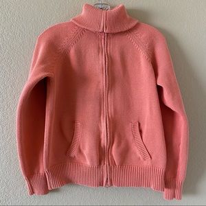 - Eddie Bauer Women's Peach Zip Up Sweater. Size L